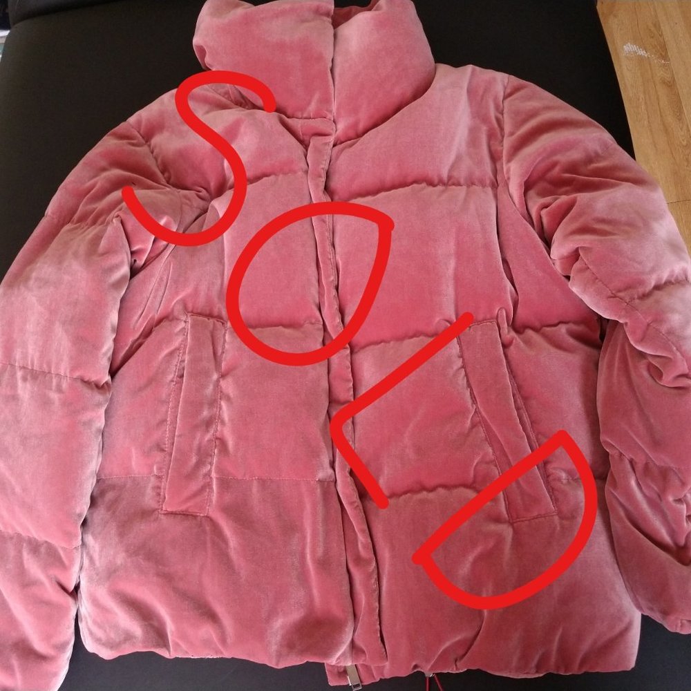 MaxMara The Weekend pink velvet puffer down jacket